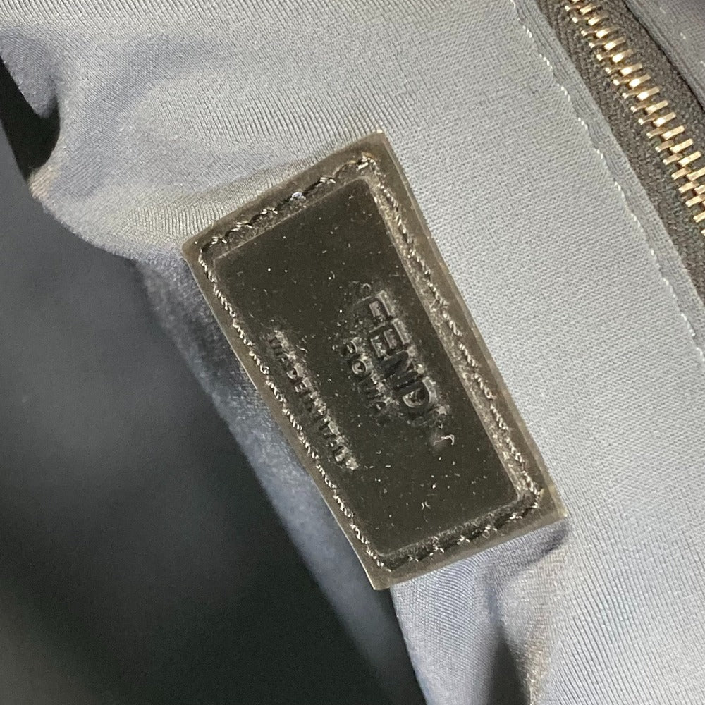 FENDI Business bag 7VA400 Canvas / leather Black Grey logo mesh bicolor