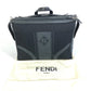 FENDI Business bag 7VA400 Canvas / leather Black Grey logo mesh bicolor