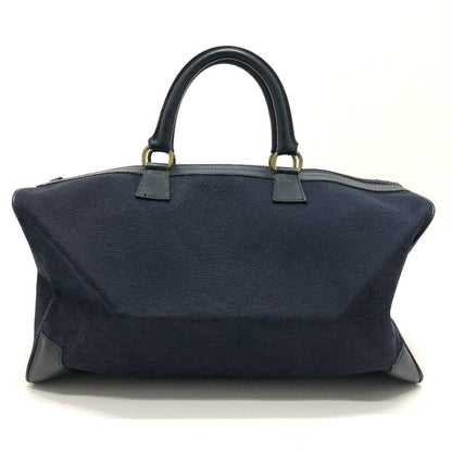 CELINE Boston Duffel bag Canvas / leather Navy C Macadam Carriage vintage Women Used Authentic