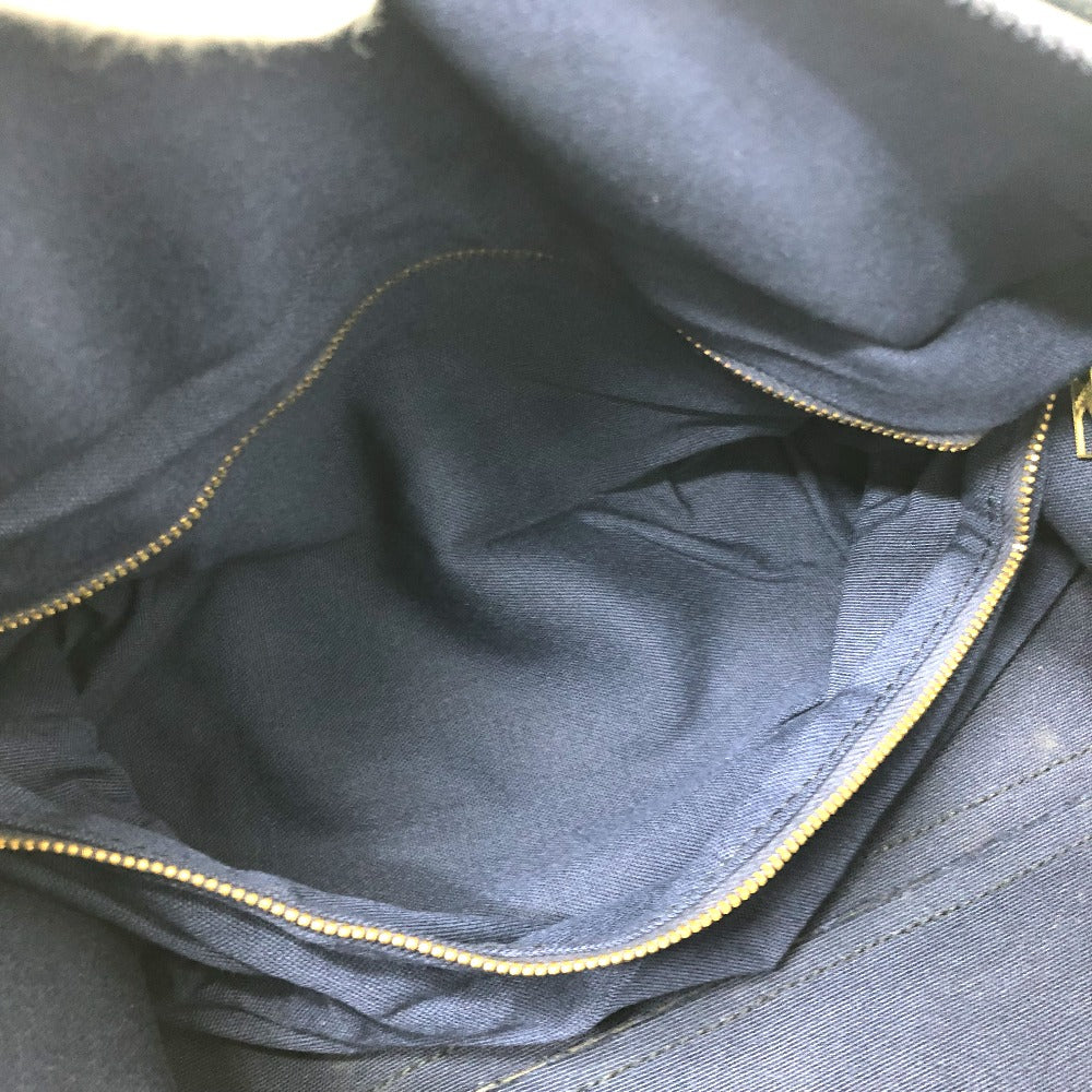 CELINE Boston Duffel bag Canvas / leather Navy C Macadam Carriage vintage Women Used Authentic