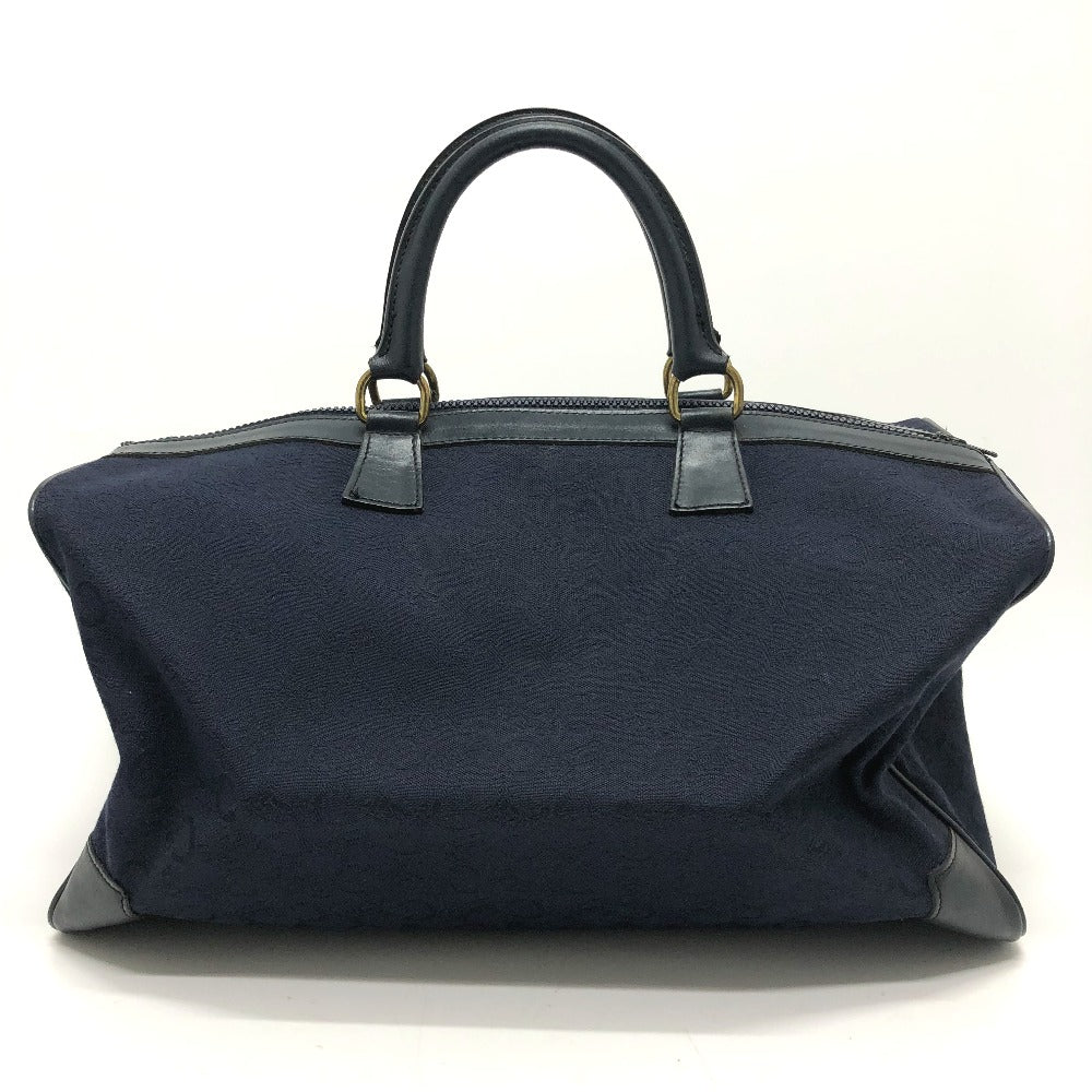 CELINE Boston Duffel bag Canvas / leather Navy C Macadam Carriage vintage Women Used Authentic