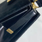 CELINE Shoulder Bag Velor / leather black Gamaguchi vintage Women Used Authentic