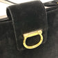 CELINE Shoulder Bag Velor / leather black Gamaguchi vintage Women Used Authentic