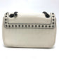PRADA Shoulder Bag 1BD147 leather white logo studs ChainShoulder Women Used Authentic
