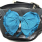 CELINE Shoulder Bag 115/130 leather black ribbon Crossbody Women Used Authentic