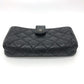 CHANEL Pouch leather black CC COCO Mark Matrasse Women Used Authentic