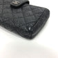 CHANEL Pouch leather black CC COCO Mark Matrasse Women Used Authentic