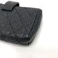 CHANEL Pouch leather black CC COCO Mark Matrasse Women Used Authentic