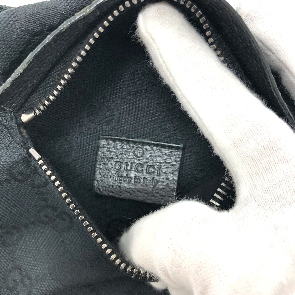 GUCCI Waist bag 28566 GG canvas black GG Sling bag mens Used Authentic