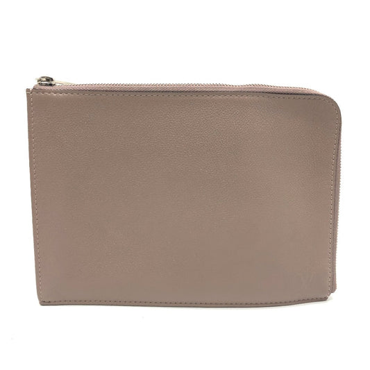 LOUIS VUITTON Clutch bag R99760 Taurillon Clemence Brown L-shaped fastener Pochette Jules PM Women Used Authentic