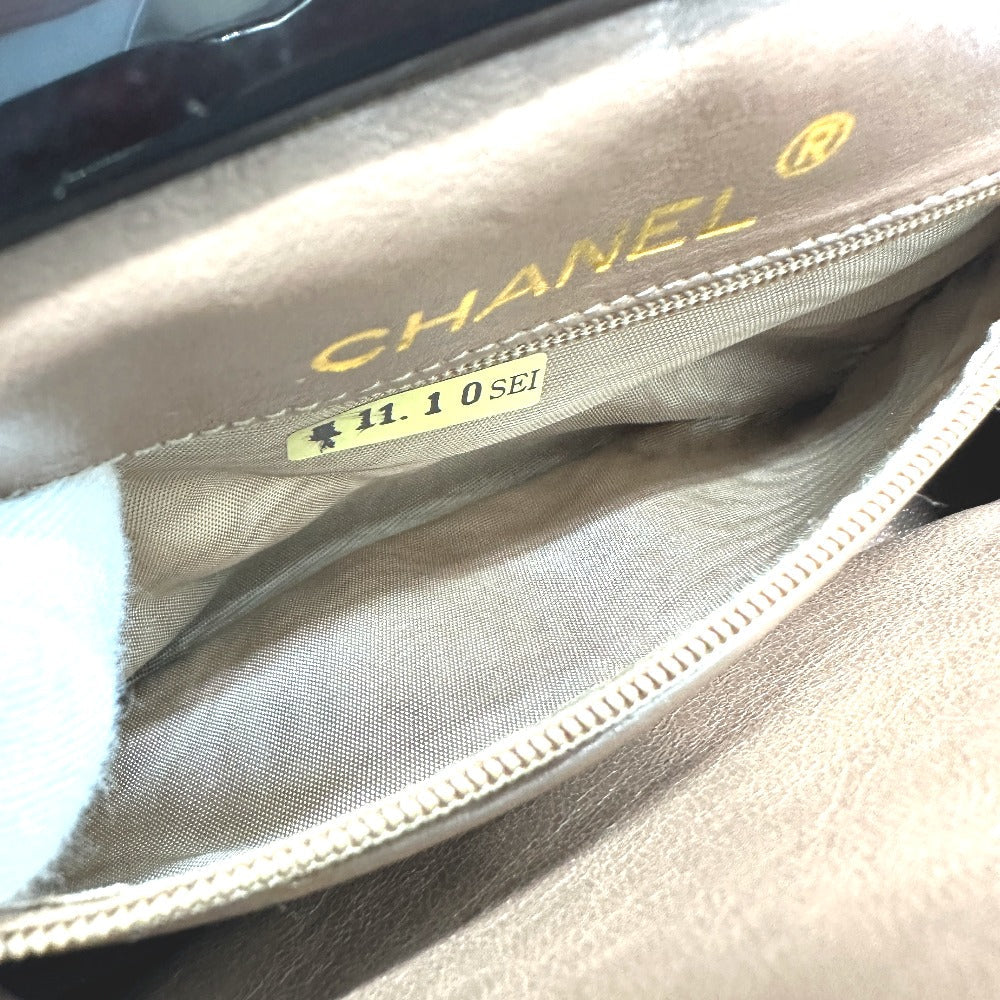 CHANEL Pouch suede Brown CC COCO Mark Gamaguchi