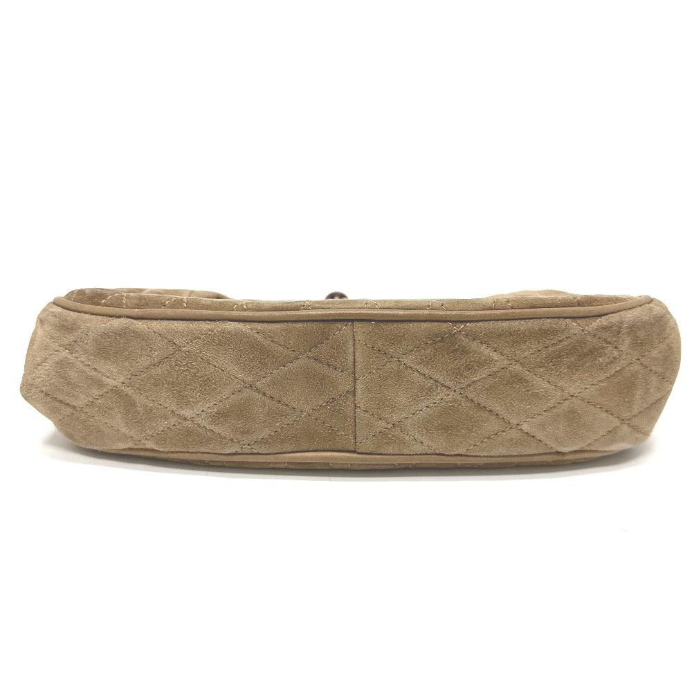 CHANEL Pouch suede Brown CC COCO Mark Gamaguchi