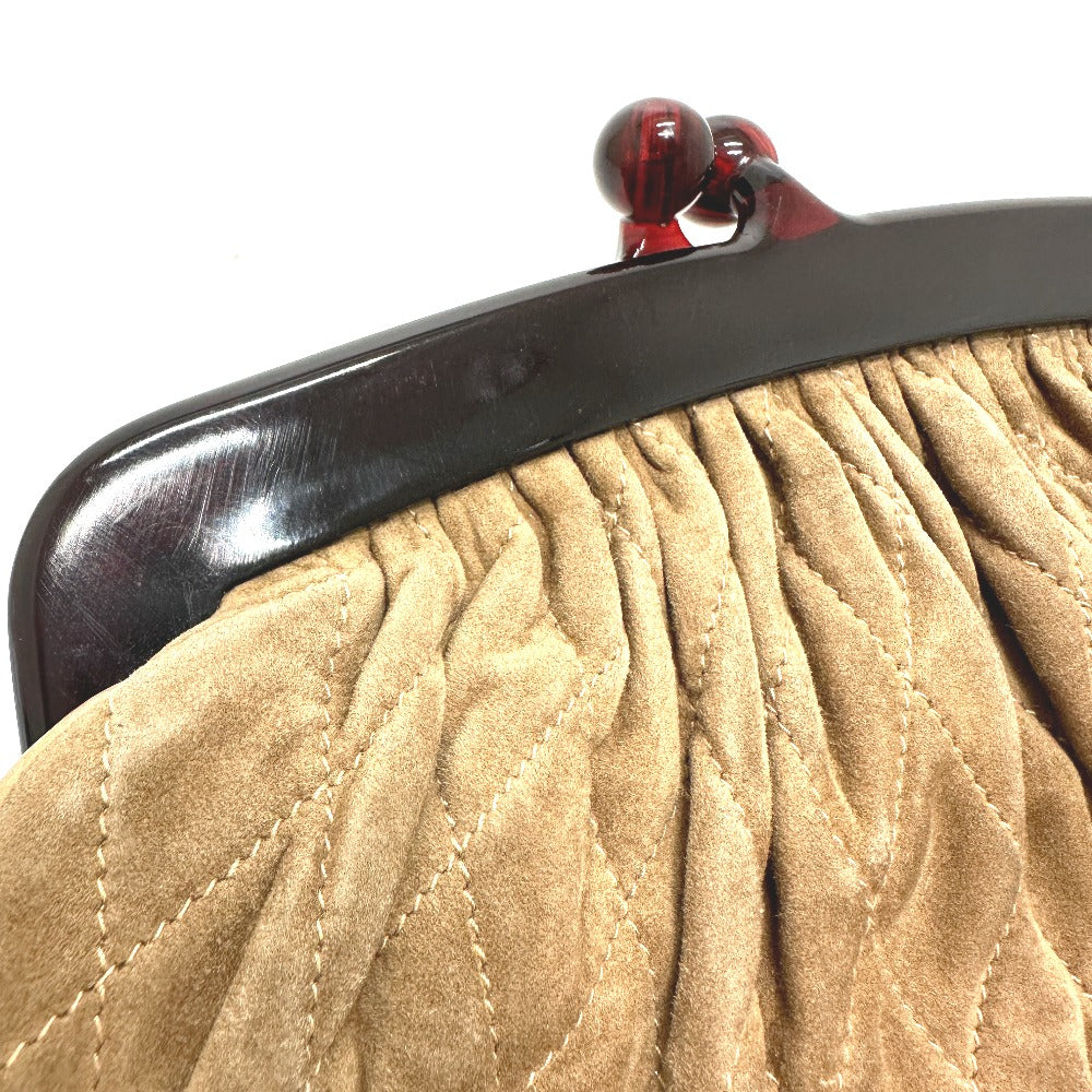 CHANEL Pouch suede Brown CC COCO Mark Gamaguchi