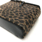 LOEWE Vanity bag leather Brown Leopard Mini/Cosmetics Pouch Women Used Authentic