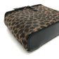 LOEWE Vanity bag leather Brown Leopard Mini/Cosmetics Pouch Women Used Authentic