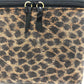 LOEWE Vanity bag leather Brown Leopard Mini/Cosmetics Pouch Women Used Authentic