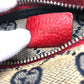 GUCCI Waist bag 28566 GG canvas / leather Red GG/logo Sling bag mens Used Authentic
