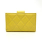 CHANEL Coin case AP1991 Caviar skin yellow CC COCO Mark classic small wallet Women Used Authentic