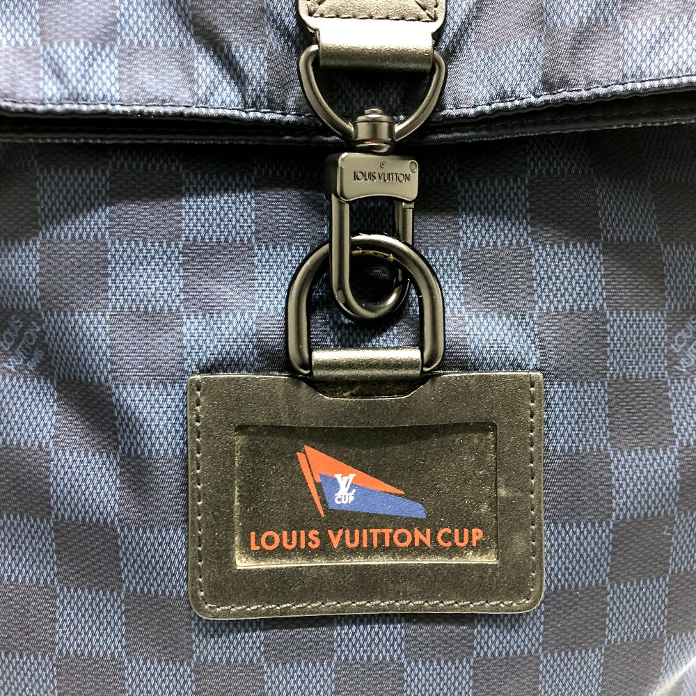 LOUIS VUITTON Shoulder Bag N41251 Nylon Navy Damier Challenge Alize Vuitton Cup mens Used Authentic
