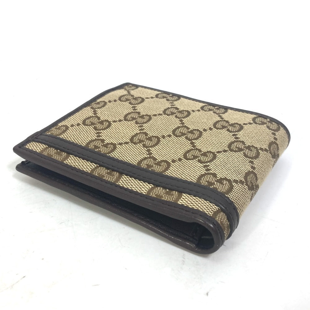 GUCCI Folded wallet 245773 GG canvas beige GG Horsebit Women Used Authentic