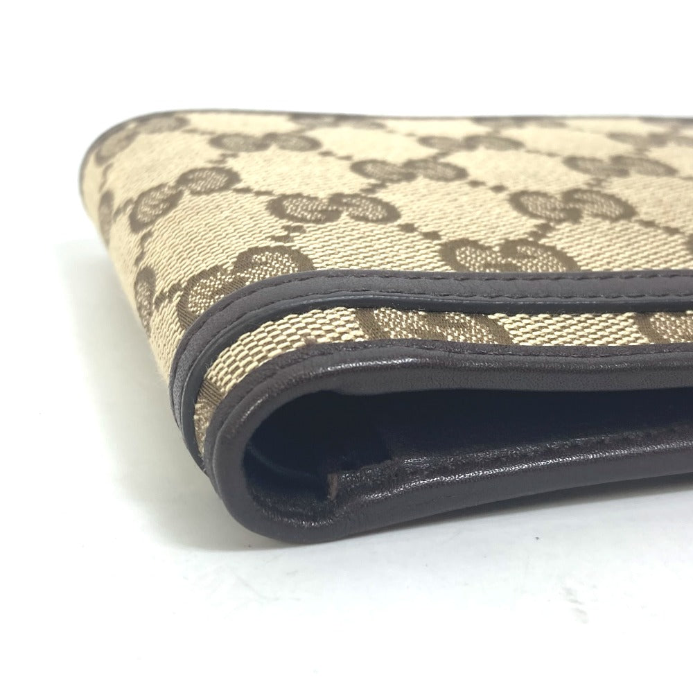GUCCI Folded wallet 245773 GG canvas beige GG Horsebit Women Used Authentic