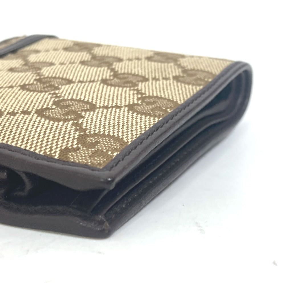 GUCCI Folded wallet 245773 GG canvas beige GG Horsebit Women Used Authentic