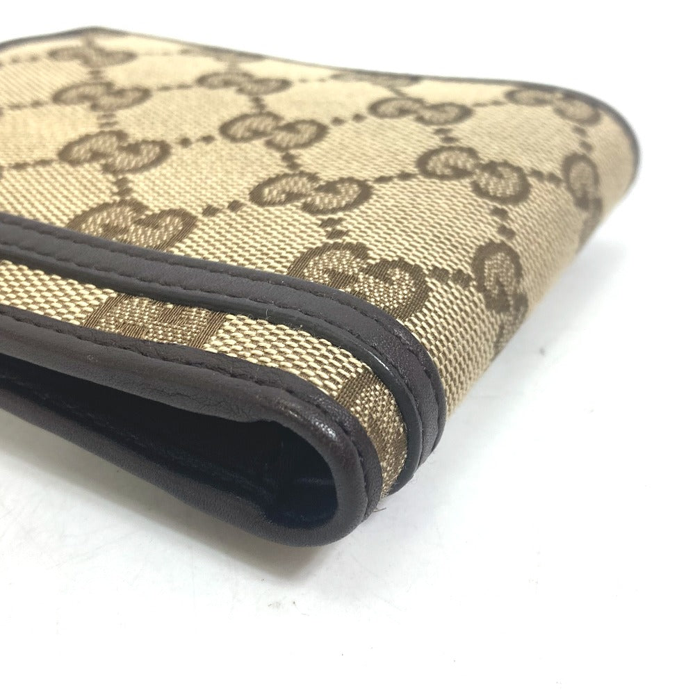 GUCCI Folded wallet 245773 GG canvas beige GG Horsebit Women Used Authentic