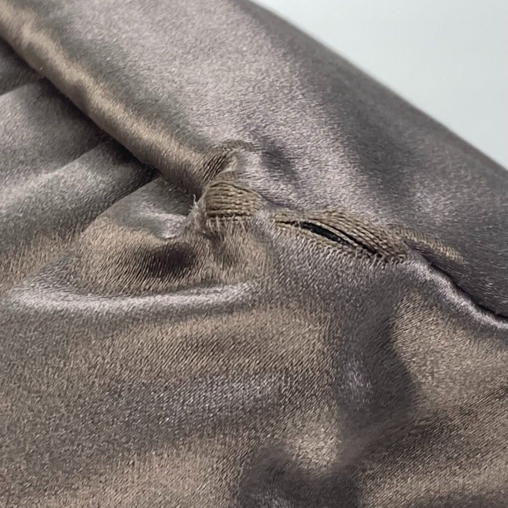 PRADA Backpack Satin Brown type With logo Triangle logo plate