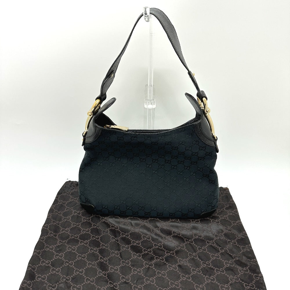 GUCCI Handbag 145826 GG canvas / leather black GG Horsebit Women Used Authentic