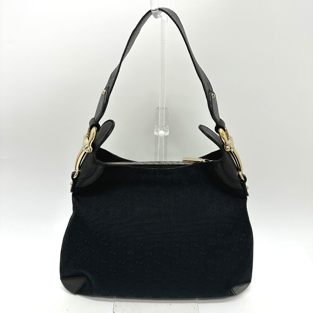 GUCCI Handbag 145826 GG canvas / leather black GG Horsebit Women Used Authentic