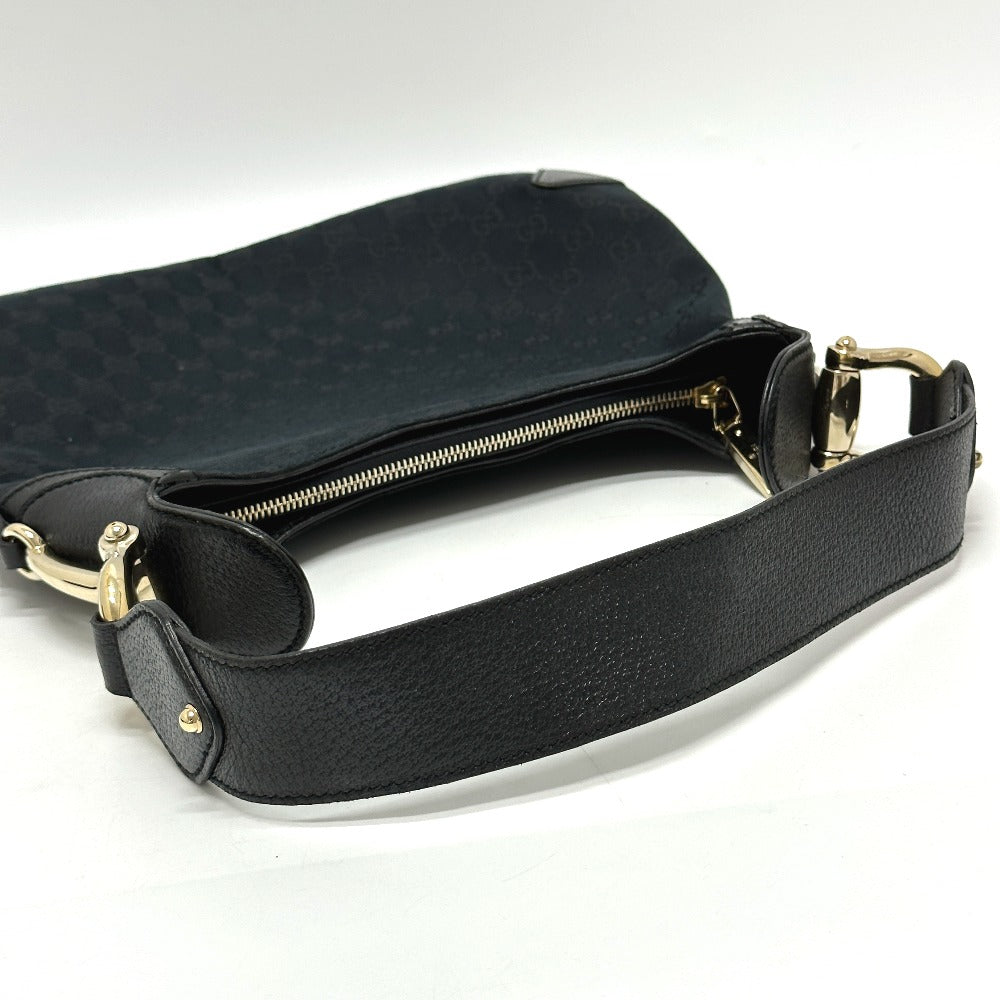 GUCCI Handbag 145826 GG canvas / leather black GG Horsebit Women Used Authentic