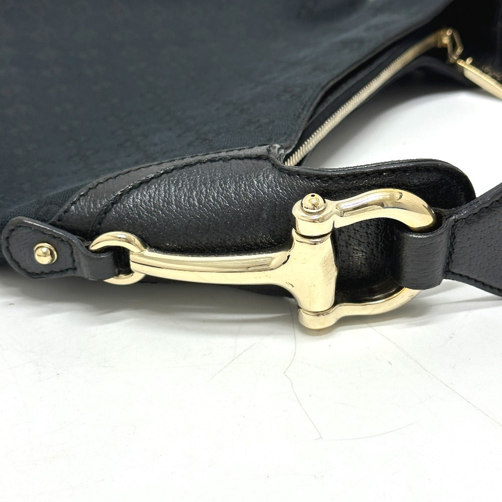 GUCCI Handbag 145826 GG canvas / leather black GG Horsebit Women Used Authentic