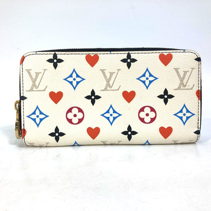 LOUIS VUITTON Long Wallet Purse M57491  Monogram multicolor canvas white heart monogram multicolor Zippy wallet Women Used Authentic