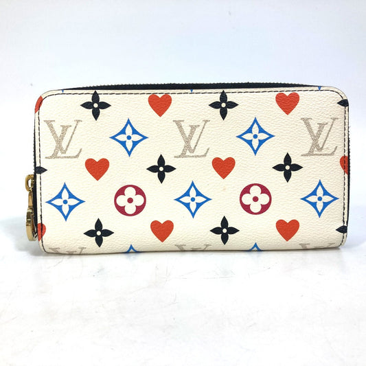 LOUIS VUITTON Long Wallet Purse M57491  Monogram multicolor canvas white heart monogram multicolor Zippy wallet Women Used Authentic