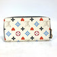 LOUIS VUITTON Long Wallet Purse M57491  Monogram multicolor canvas white heart monogram multicolor Zippy wallet Women Used Authentic