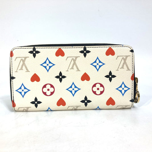 LOUIS VUITTON Long Wallet Purse M57491  Monogram multicolor canvas white heart monogram multicolor Zippy wallet Women Used Authentic