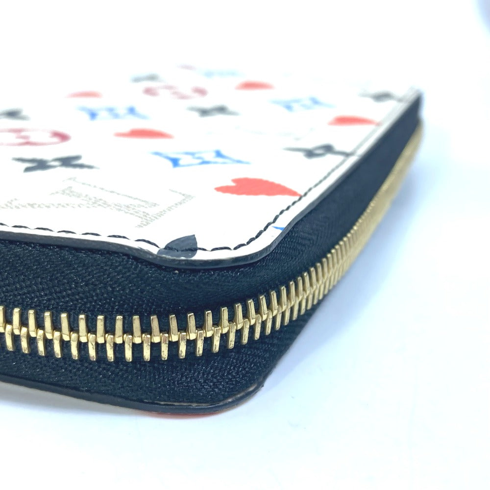 LOUIS VUITTON Long Wallet Purse M57491  Monogram multicolor canvas white heart monogram multicolor Zippy wallet Women Used Authentic