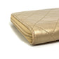 CHANEL Long Wallet Purse Calfskin gold COCO Mark CC Matrasse quilting Women Used Authentic