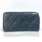 CHANEL Long Wallet Purse lambskin black COCO Mark CC Matrasse quilting Women Used Authentic