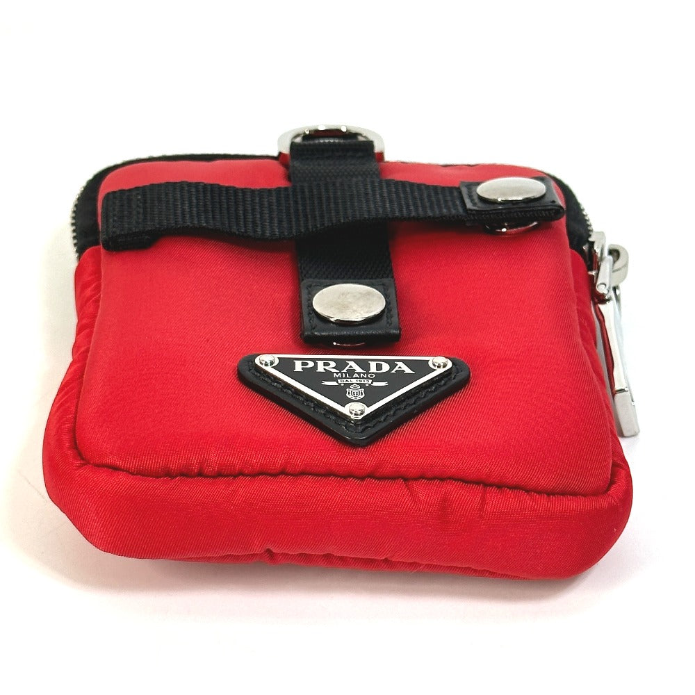 PRADA Pouch 2NA026 Nylon Red Triangle logo plate TESSUTO SOFT mens Used Authentic