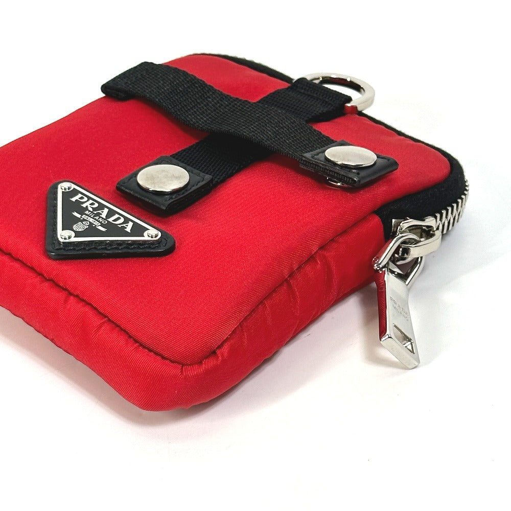 PRADA Pouch 2NA026 Nylon Red Triangle logo plate TESSUTO SOFT mens Used Authentic