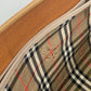 BURBERRY Handbag leather Brown logo Inner check Women Used Authentic