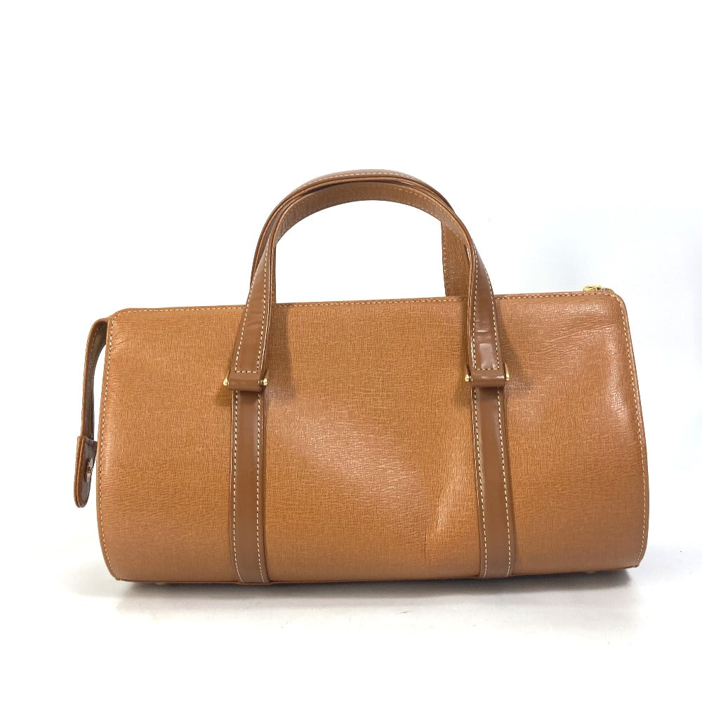 BURBERRY Handbag leather Brown logo Inner check Women Used Authentic