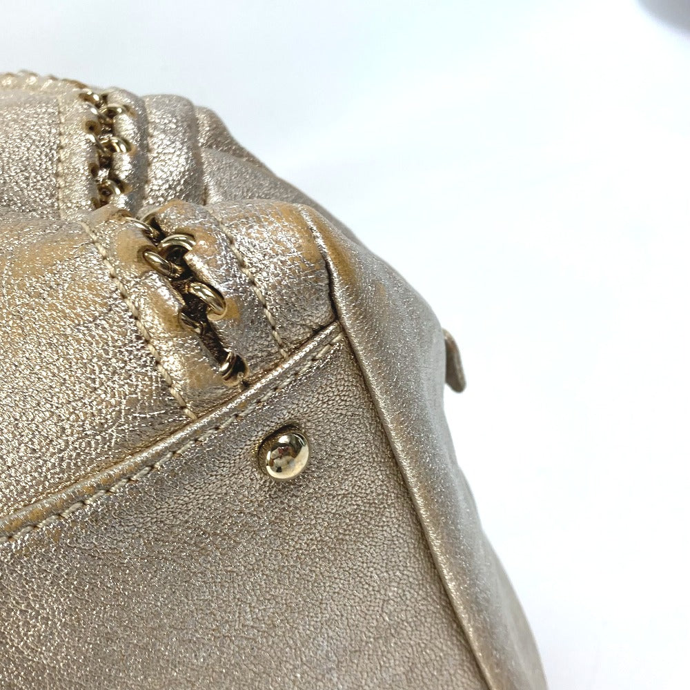 CHANEL Shoulder Bag A31405 leather Champagne Gold CC COCO Mark Mini Boston Duffel bag Luxury line Women Used Authentic