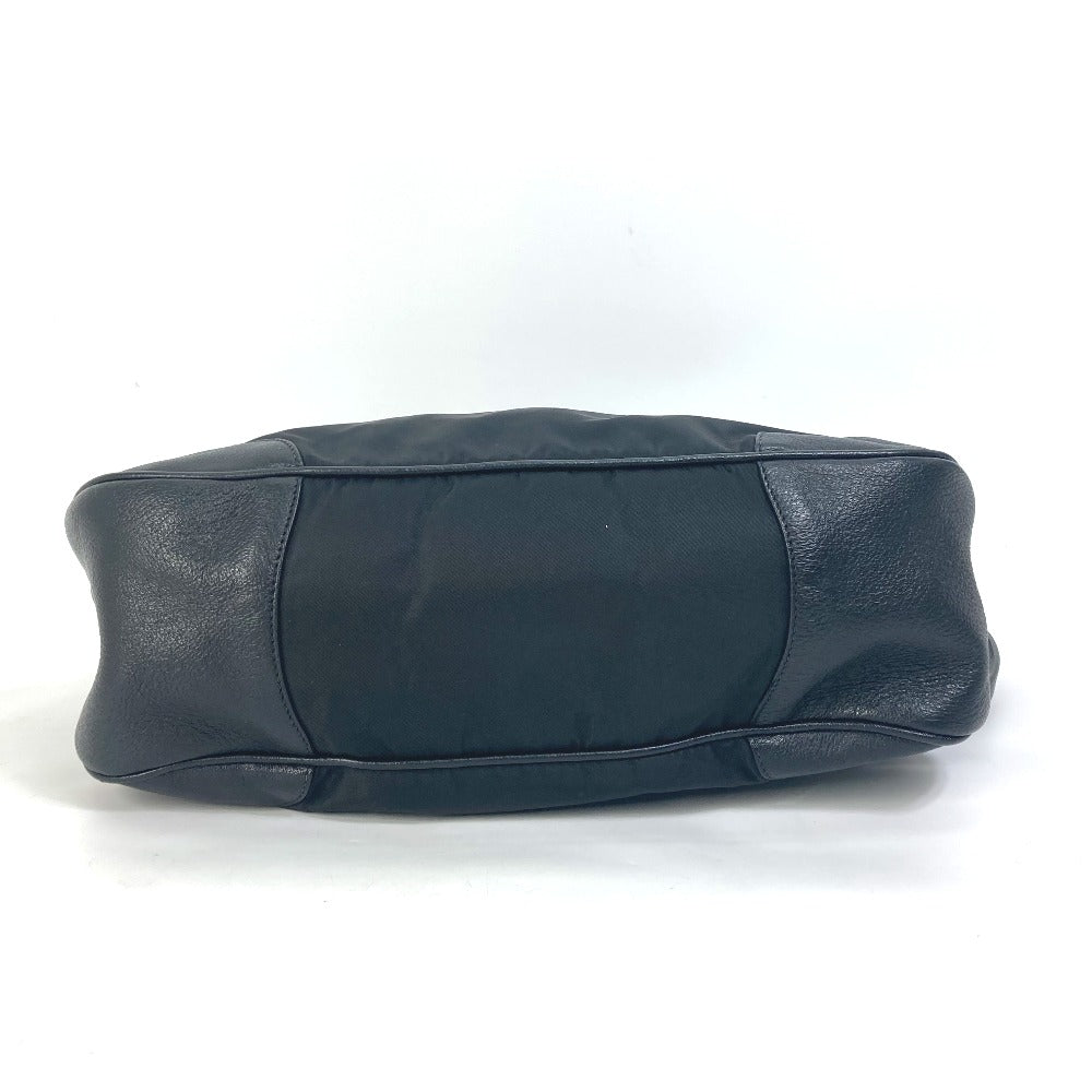 PRADA Tote Bag Nylon / leather black Handbag Shoulder Bag Triangle logo plate Women Used Authentic