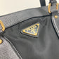 PRADA Tote Bag Nylon / leather black Handbag Shoulder Bag Triangle logo plate Women Used Authentic