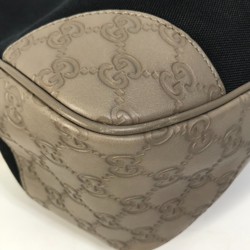 GUCCI Shoulder Bag 257265 Canvas / leather Dark Navy type GG Guccisima logo Women Used Authentic