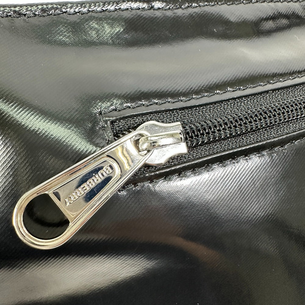 BURBERRY Sling bag 8028160 enamel enamel leather black logo BRUMMELL horse ferry HOSEFEY mens Used Authentic