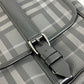 BURBERRY Shoulder Bag PVC / Leather gray check Messenger mens Used Authentic