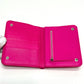 BALENCIAGA Folded wallet leather pink logo Ville Women Used Authentic